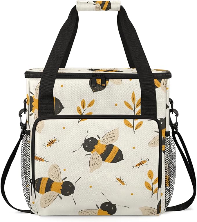 Honey Bee Coffee Maker Carring Bag, Large Insulated Storage Organizer Case Tote by Home