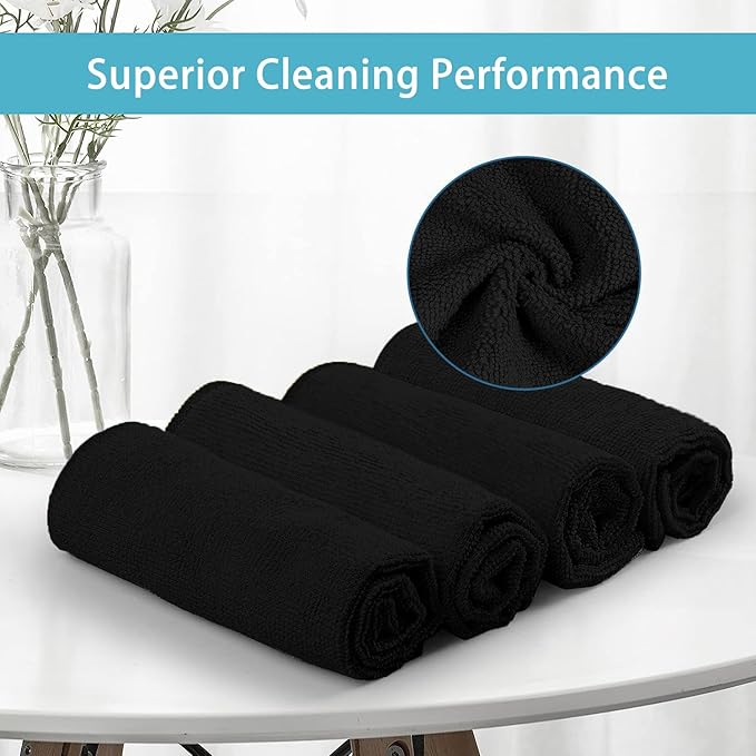 HOMEXCEL Black Microfiber Cleaning Cloth 400 Pack, Microfiber Towel - Image 3
