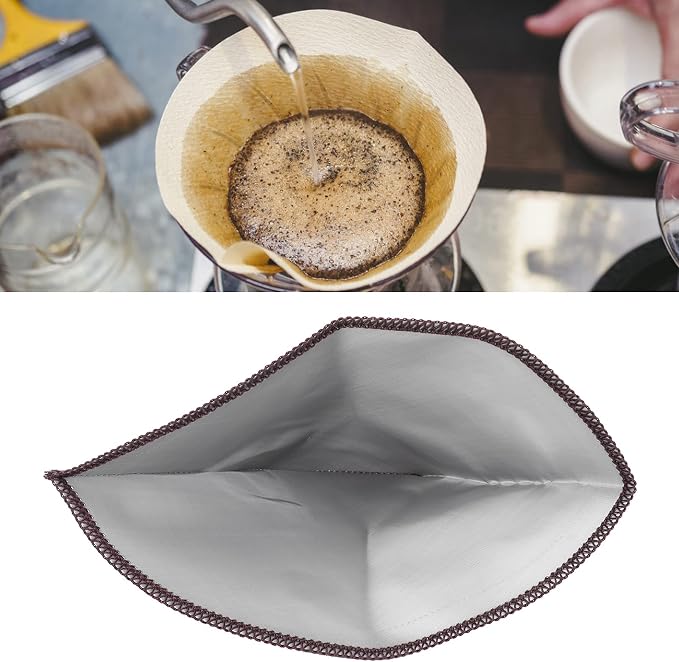 Pour Over Coffee Filter, 4-6 Cup Stainless Steel Reusable Coffee Strainer Bag - Image 4
