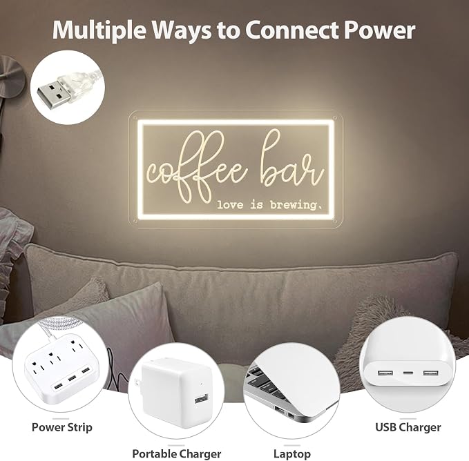 Coffee Neon Sign LED, USB Powered - Image 2