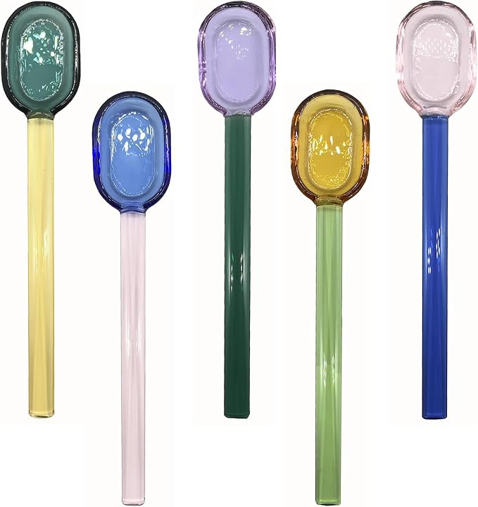 5 Pieces Coffee Spoons, Glass Coffee Stirring Spoon, Espresso Stirring Spoon by TMXAOK