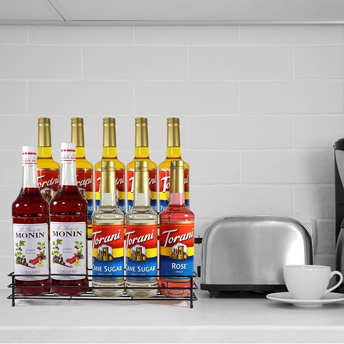Coffee Syrup Organizer Rack 10 Bottles Syrup Bottle Holder Stand - Image 5