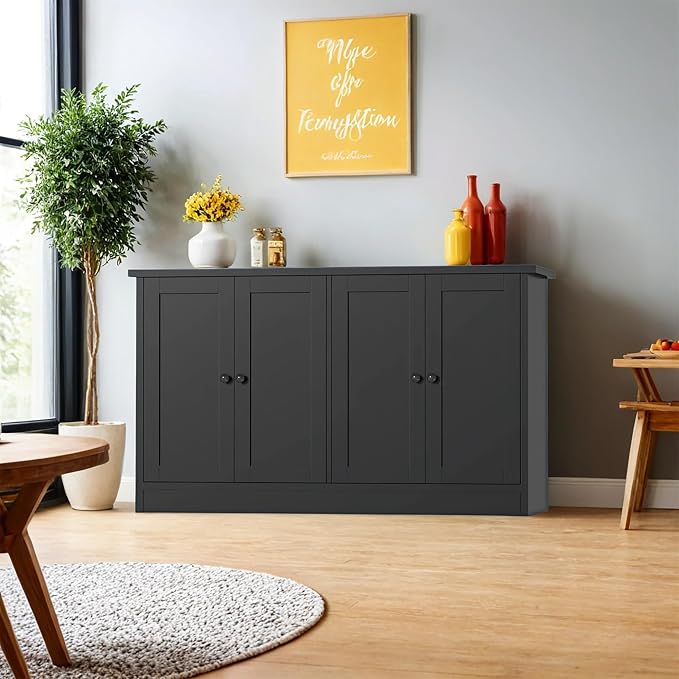 holzart Black Buffet Cabinet - Image 4