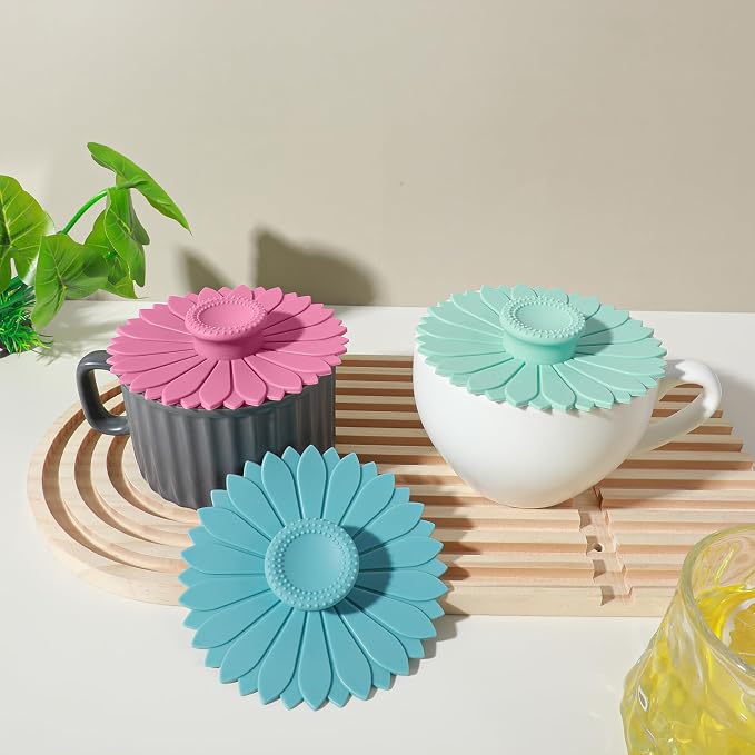 3 Pcs Silicone Cup Covers, Coffee Cup Lids - Image 7