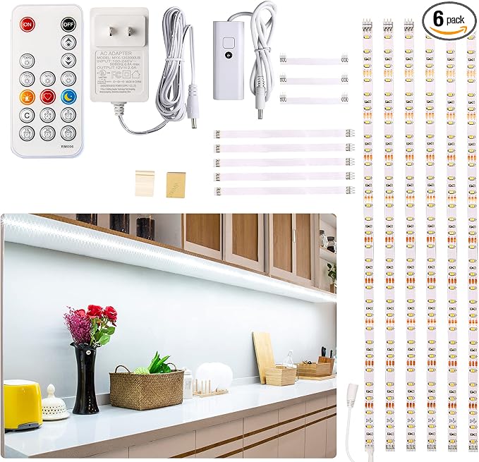 WOBANE Under Counter Light, Dimmable LED Under Cabinet Lighting, Cupboard 6000K by WOBANE