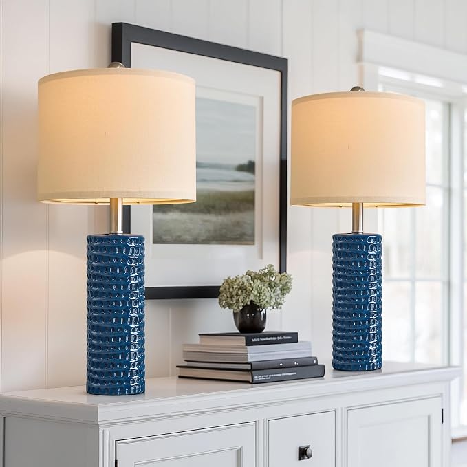 PORTRES 24.75" Modern Accent Ceramic Table Lamp Set of 2 - Image 7