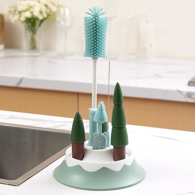 Chemimoso Baby Bottle Drying Rack and Cleaning Set, - Image 7