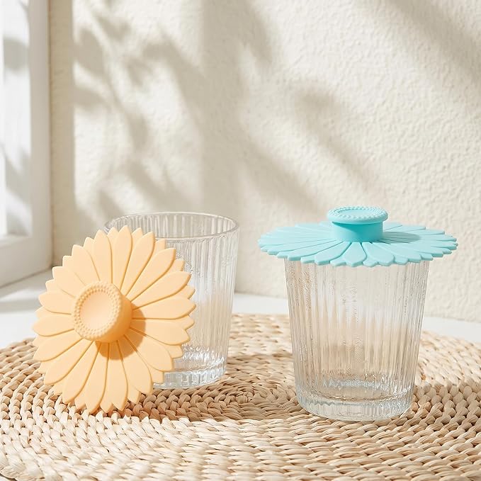 2 PCS Silicone Cup Lids, Reusable Coffee Cup Covers - Image 3