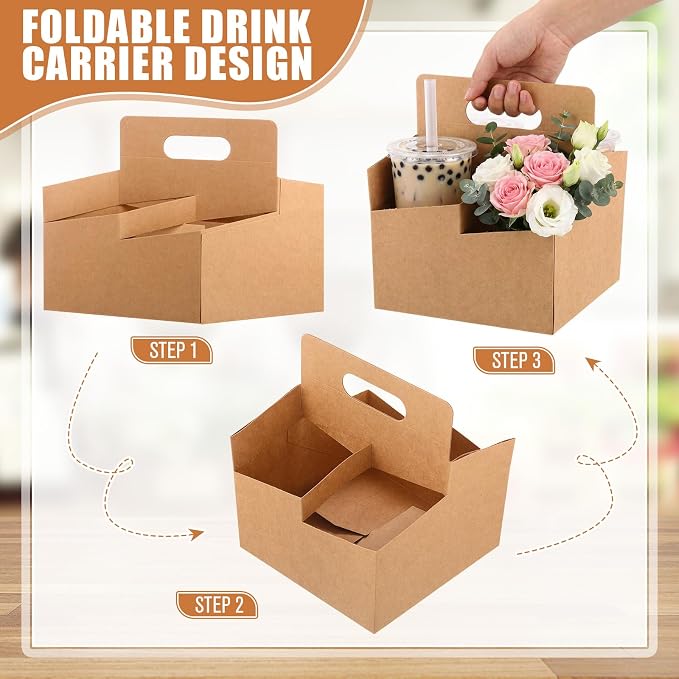 Jetec 50 Pcs 4 Cup Drink Carrier - Image 7