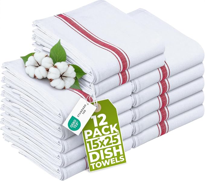 Utopia Towels Red Dish Towels 100% Ring Spun Cotton Highly Absorbent & Reusable by Unknown