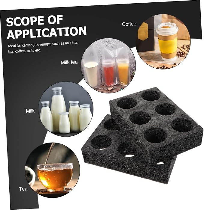 2pcs Milk Tea Drink Carrier Tray 3 Holes Foam Cup Holder - Image 5