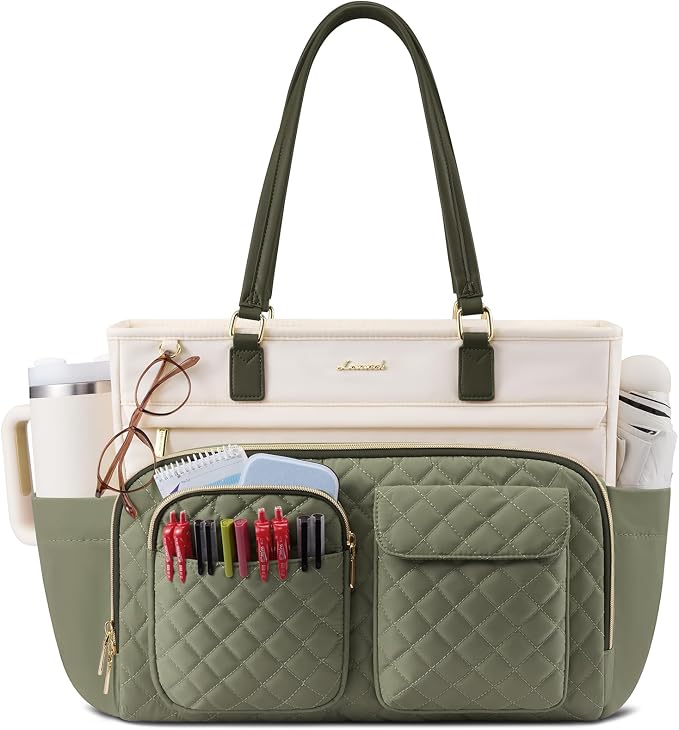 LOVEVOOK Tote Bag with Large Cup Holder, Work Tote Bags by LOVEVOOK