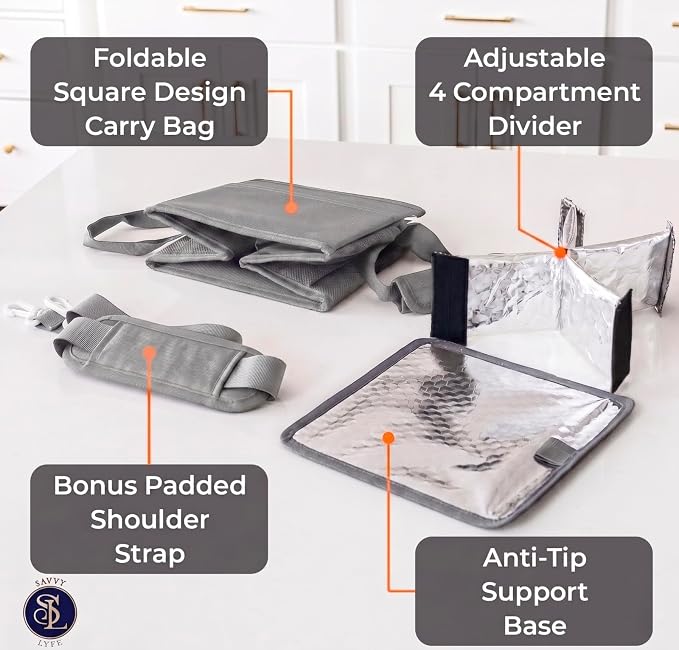 Reusable Drink Carrier with Handle – Tip-Resistant 4 Cup Carrier with Shoulder - Image 2