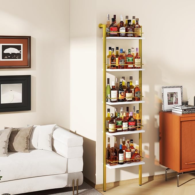 YMYNY 5-Tier Freestanding Wine Rack, UHWR001G | - Image 7