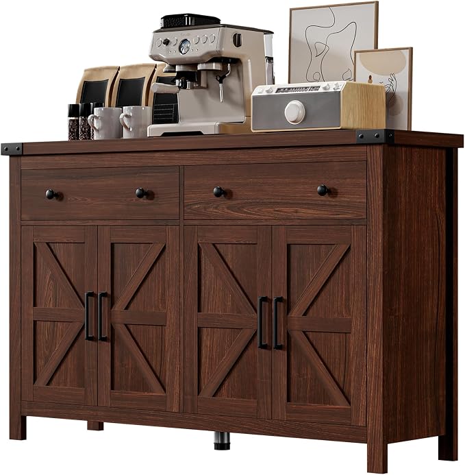 VVFLU Buffet Cabinet with Storage Farmhouse with 4 Doors and 2 Drawers by VVFLU