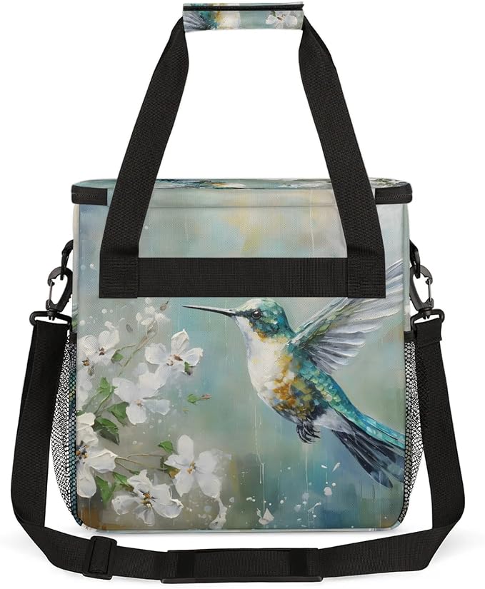 Hummingbird Vintage Coffee Maker Carring Bag, Large Insulated Storage Organizer - Image 5