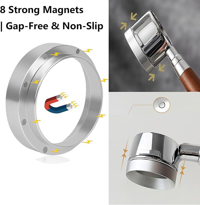 51mm Espresso Dosing Funnel & Silicone Mat, Magnetic Coffee Dosing Ring - Image 4