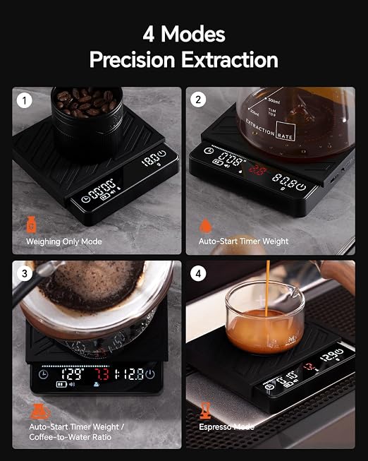 Espresso Mini Coffee Scale - 2kg/0.1g Precision Digital Scale with Waterproof - Image 3