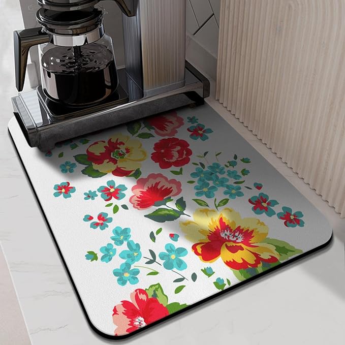 Coffee Bar Mat Accessories for Countertop Absorbent Hide Stain Rubber Backed - Image 3