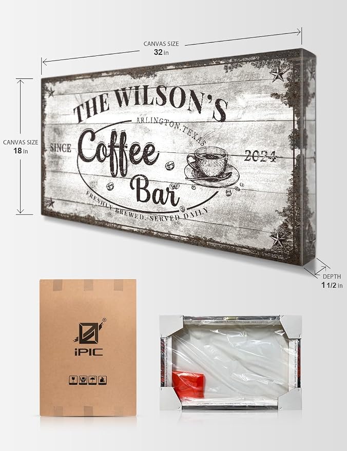 IPIC - Custom Coffee Bar Sign, Personalized Large Canvas Wall Art - Image 7