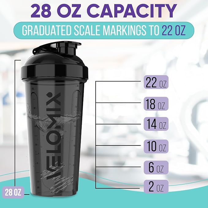 VELOMIX -2 Pack- 28 oz Protein Shaker Bottles - Image 4