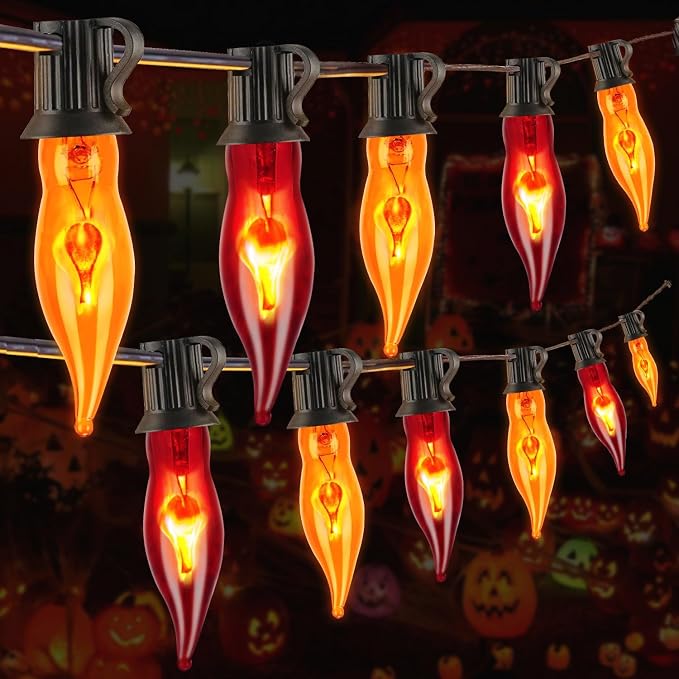 Couah Halloween Flickering Flame String Lights, 27.8Ft by Couah