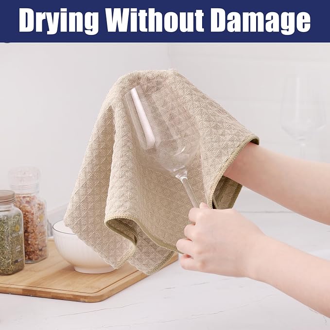 Homaxy Microfiber Waffle Weave Kitchen Dish Cloths, 12 x 12 Inch Ultra - Image 4