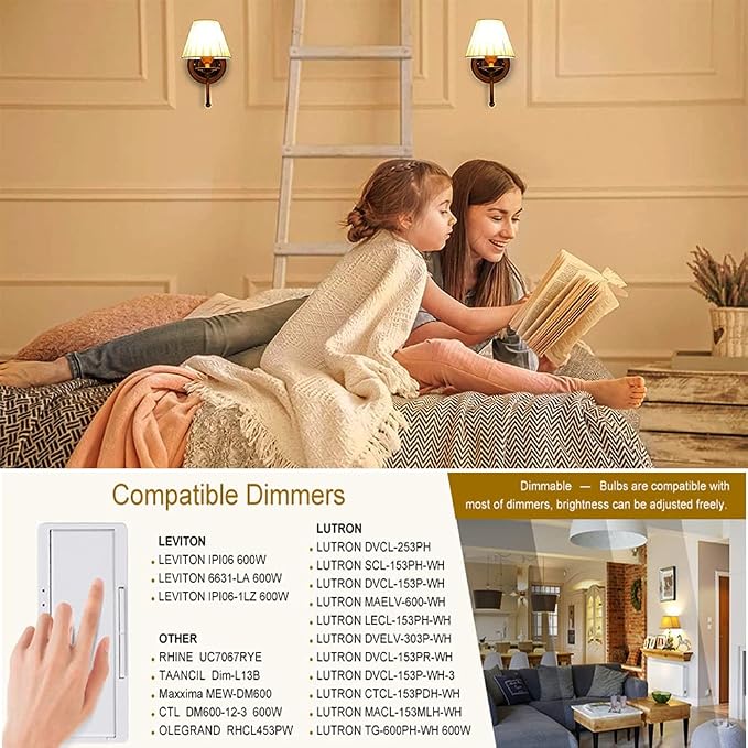 Dimmable G16.5 LED Bulbs, 6W E26 Edison LED Light Bulbs, Warm White 2700K - Image 5