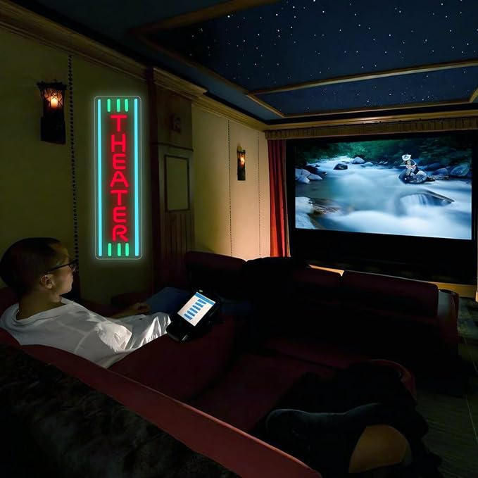 Theater Neon Sign Dimmable LED Movie Night Signs - Image 7
