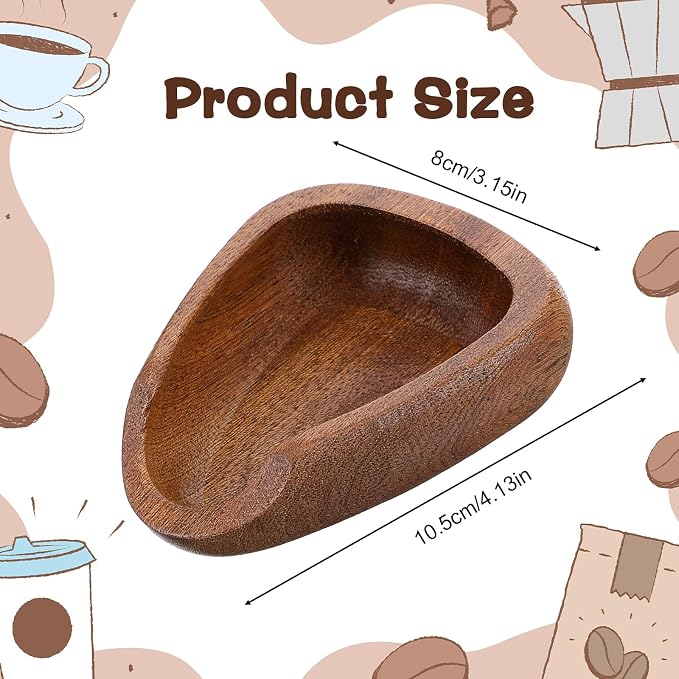 Coffee Bean Dosing Cup, Walnut Wood Espresso Accessories, Single Tray, Wood - Image 2