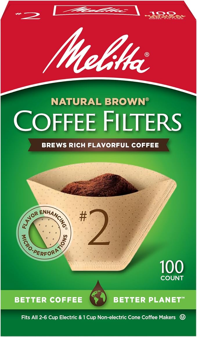 Melitta #2 Cone Coffee Filters, Natural Brown, Compostable, Tear-Resistant by Unknown