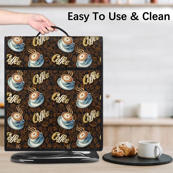 Coffee Kitchen Aid Mixer Cover Compatible Stand Mixer Dust Cover | Brown Cup - Image 6