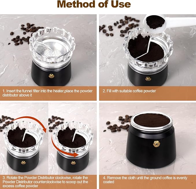Moka Pot Dosing Funnel Transparent Mocha Dispenser Precise Volume Control - Image 4