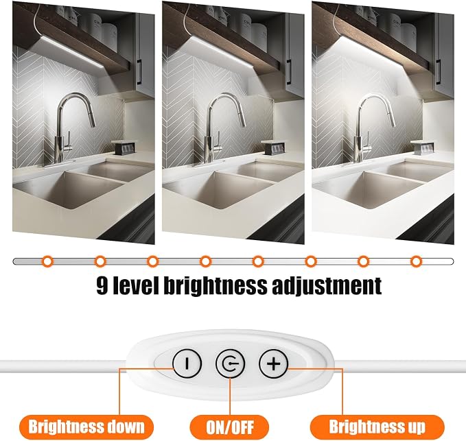 GLVSAE Under Cabinet Lighting, 12 Inch Plug in Light Bar, LED Keyboard Lights - Image 6
