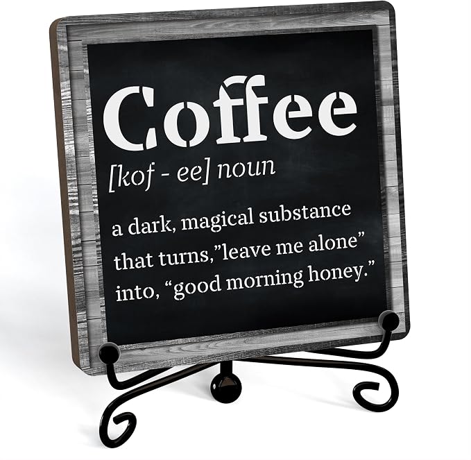 Coffee Bar Decor For Bar, Funny Cute Coffee Signs For Station Cafe Shop by JUSITAKEET