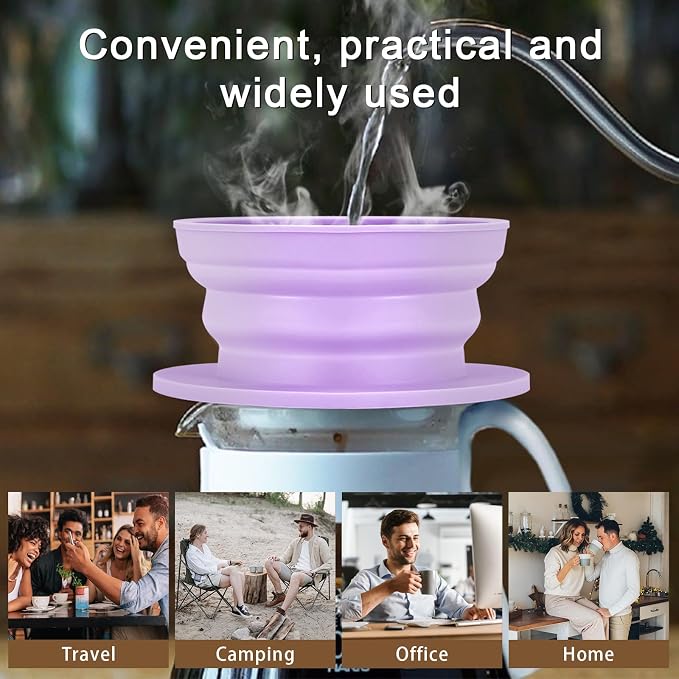 3 Pack Collapsible Travel Pour Over Coffee Maker Camping, Paperless Travel - Image 3