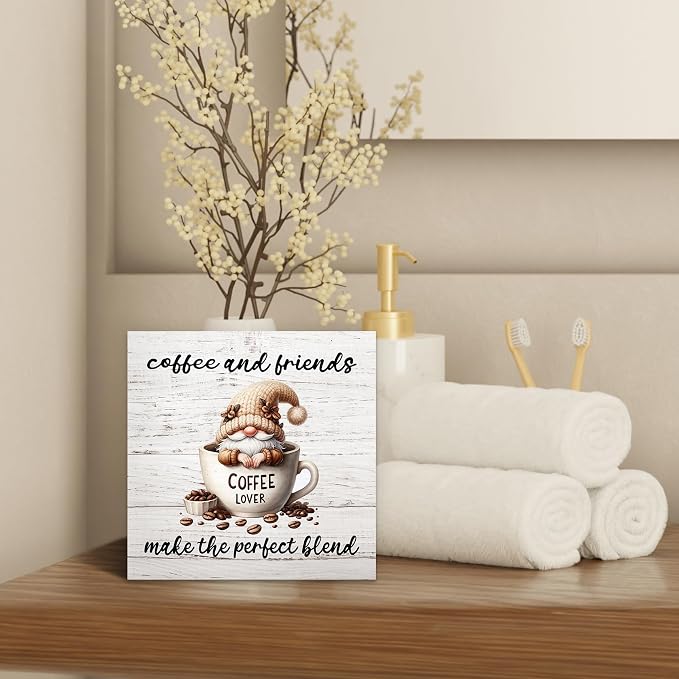 Rustic Coffee Gnomes Wood Box Sign - Image 4