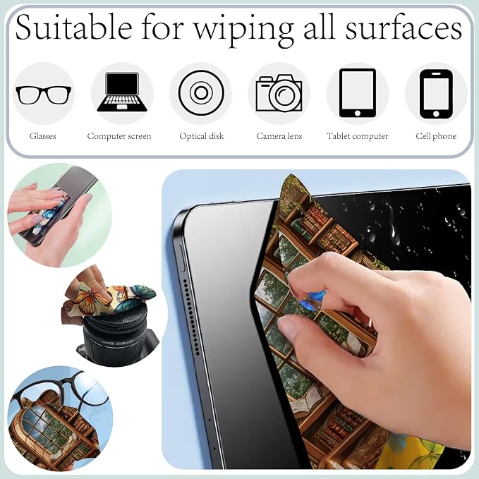CREATCABIN 6Pcs Glasses Cleaning Cloth Eyeglass Cleaner Cloth Lens Wipes - Image 5