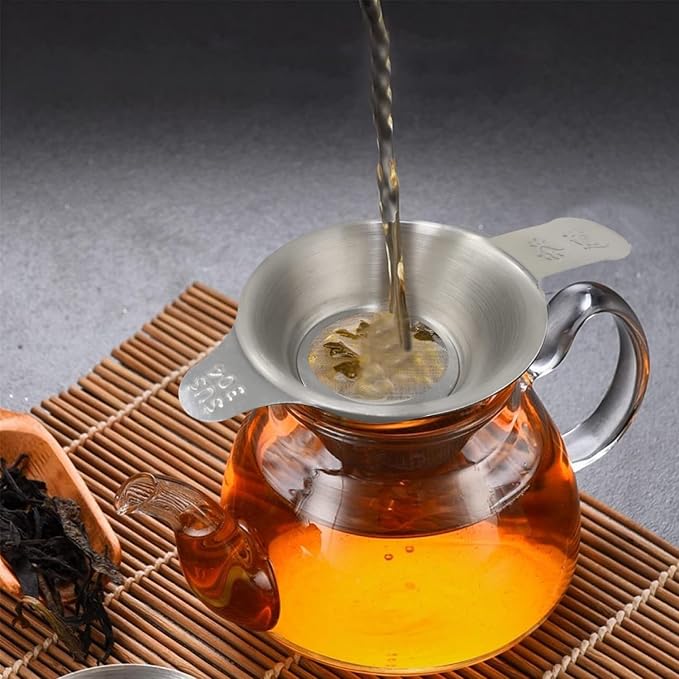 Honbay 2PCS Different Size 304 Stainless Steel Mini Strainer Fine Mesh Tea - Image 3