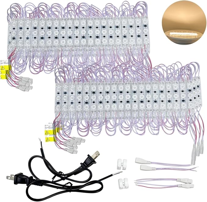 200PCS 110V AC LED Module Light 1.5W Warm White 3000K Storefront Lights by CMLAMPLED