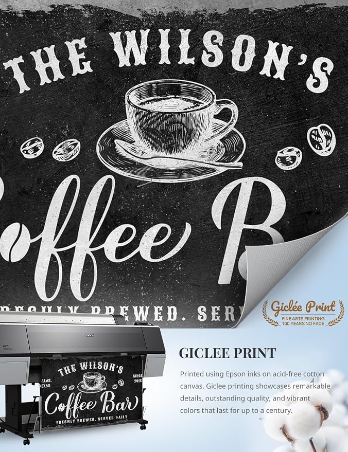 IPIC - Custom Coffee Bar Sign, Personalized Wall Art Decor, Small Canvas Wall - Image 6