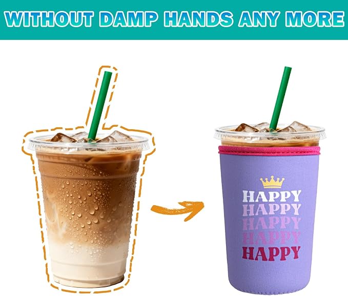 HEYSKAY Insulated Coffee Cup Sleeves Reusable Neoprene Iced Coffee Sleeve - Image 5