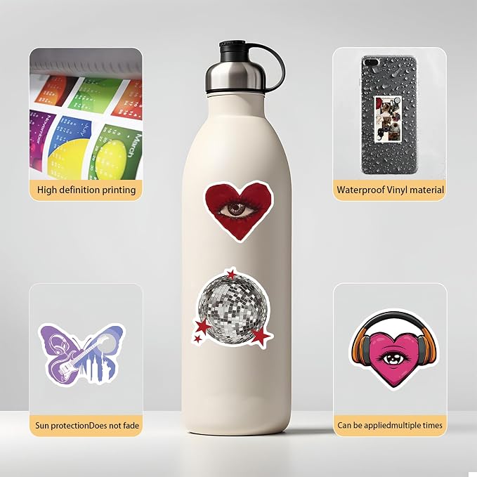 110PCS Y2K Stickers, Vinyl Waterproof Aesthetic Y2K Decals Pack - Image 2