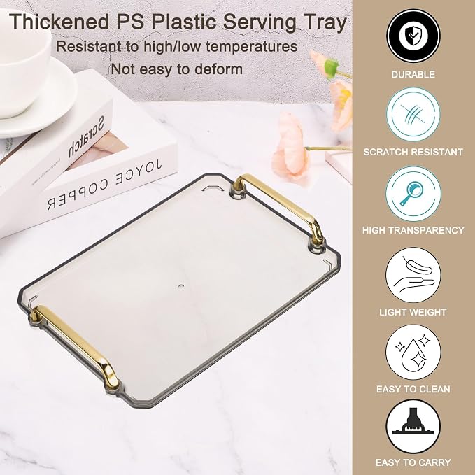 PATIKIL 12 x 8.6 Inches Plastic Serving Tray - Image 3