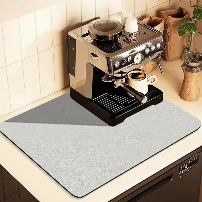 Coffee Mat for Countertops, Coffee Bar Accessories Fit Under Coffee Maker by JuSiyley