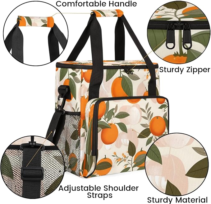 Orange Fruit Coffee Maker Travel Bag, Portable Storage Tote Bag - Image 6