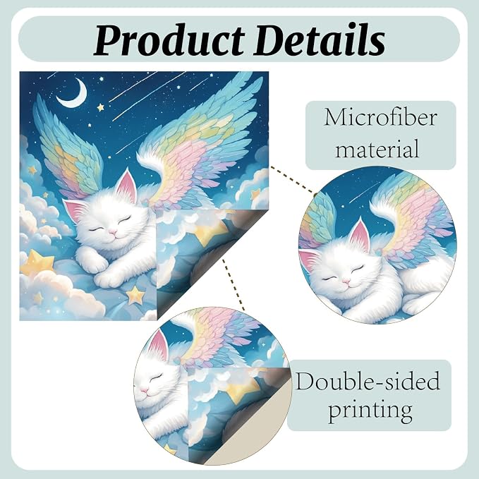 CREATCABIN 6Pcs Cat Eyeglass Cleaning Cloth Microfiber Cleaning Cloths - Image 3