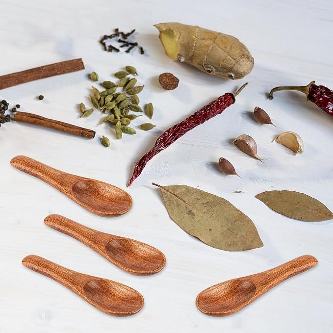 3 Pcs Handmade Tiny Spoons for Spices 2.36 Inch Mini Wooden Spoons Small Spice - Image 5
