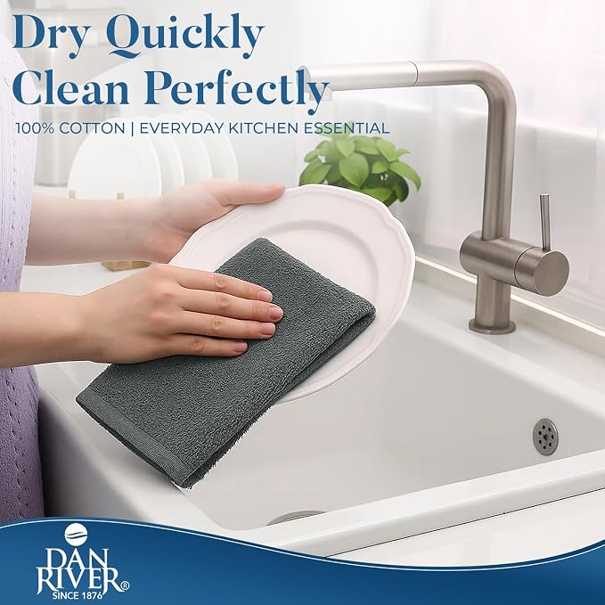DAN RIVER Kitchen Bar Mops, 16 by 19 Inches, 100% Cotton Super Absorbent - Image 4