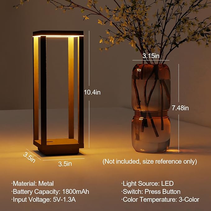 4 Pack Cordless Table Lamp Rechargeable, IP55 Waterproof, 60h Runtime Protable - Image 3